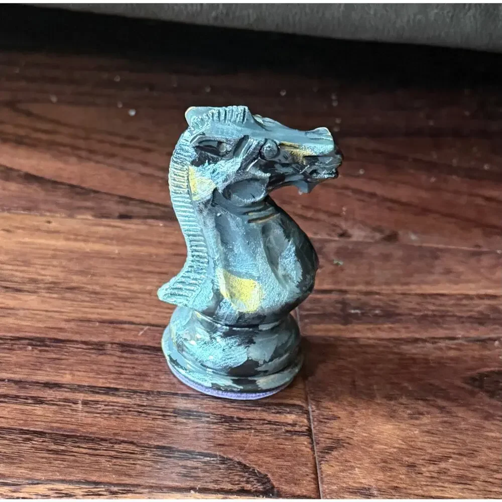 $1795 Purling London x Olivia Pilling Silver Knight Chess Art 15cm+Mini Rare Set